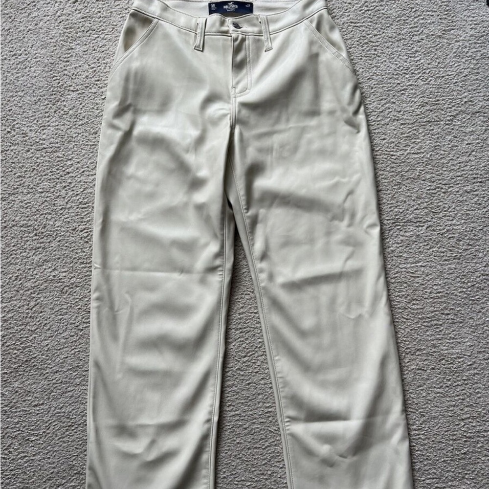 Hollister cream leather pants